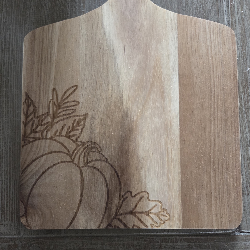 Wooden Pumpkin Serving Board - Natural Brown